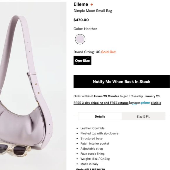 Elleme Dimple Moon Small Bag - Picture 2 of 8